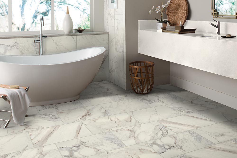 Bathroom Porcelain Marble Tile - Gilbert's CarpetsPlus COLORTILE in Big Rapids, MI